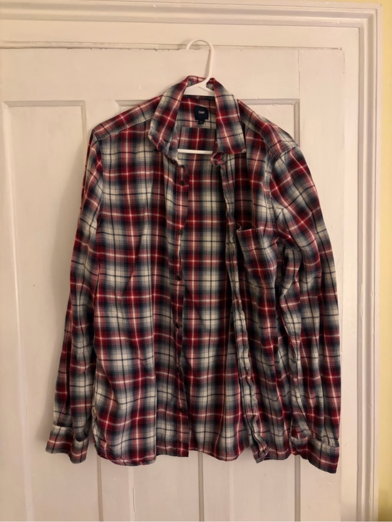 GAP Other - GAP Men's Red and Blue Plaid Button-Down Shirt